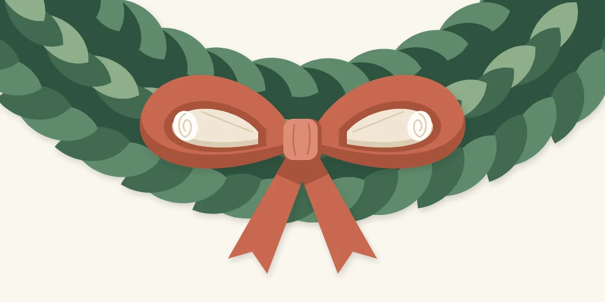 Ribbon bow with its loops stuffed with rolls of tissue paper